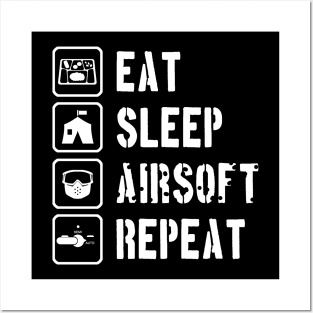 Eat Sleep Airsoft Repeat Posters and Art